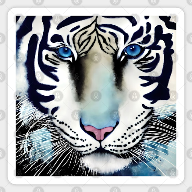 Lucky Tiger Blue Eyes Sticker by adorcharm